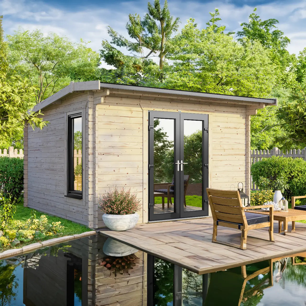 Powersheds Apex Log Cabin - 44mm