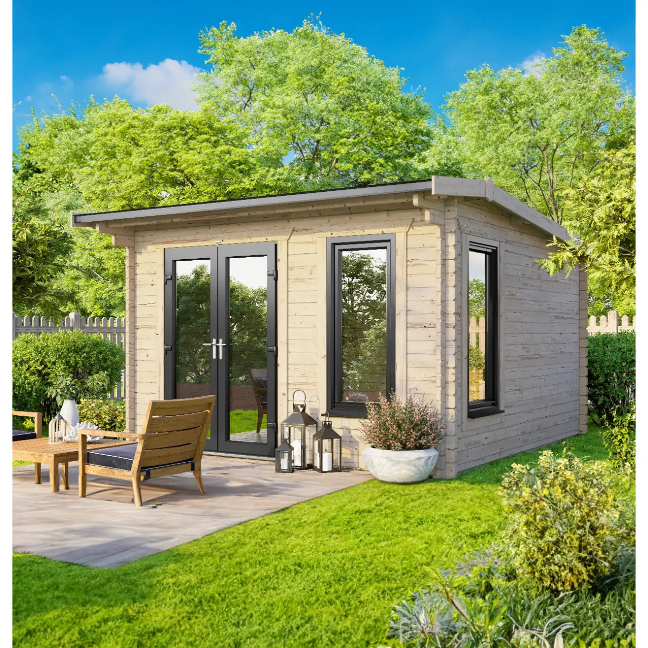 Powersheds Apex Log Cabin - 44mm