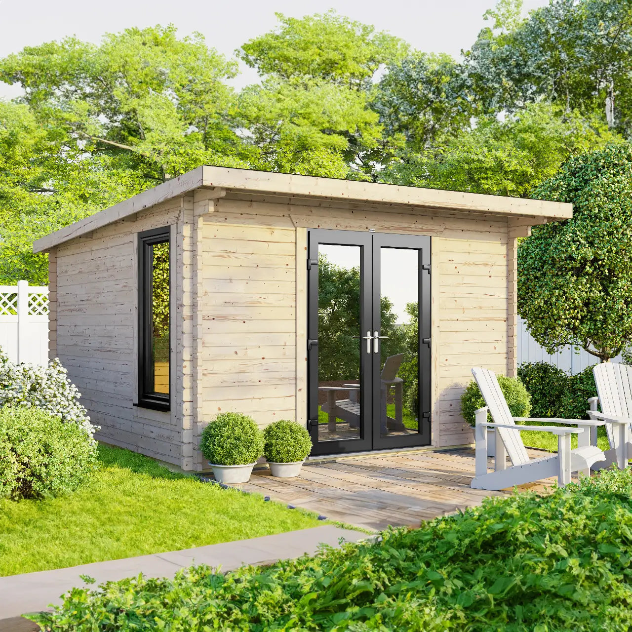 Powersheds Pent Log Cabin - 44mm