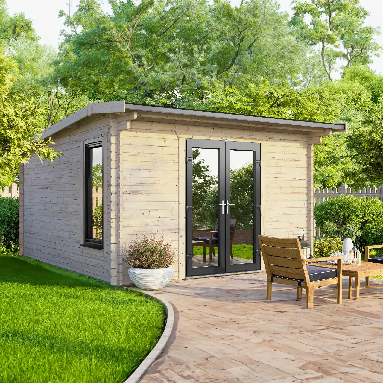 Powersheds Apex Log Cabin - 44mm