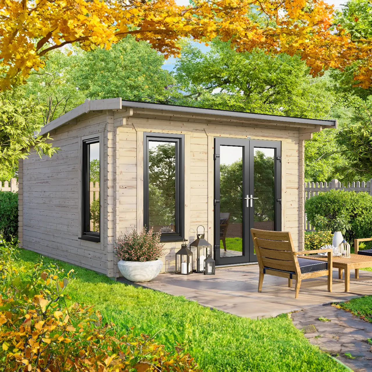 Powersheds Apex Log Cabin - 44mm