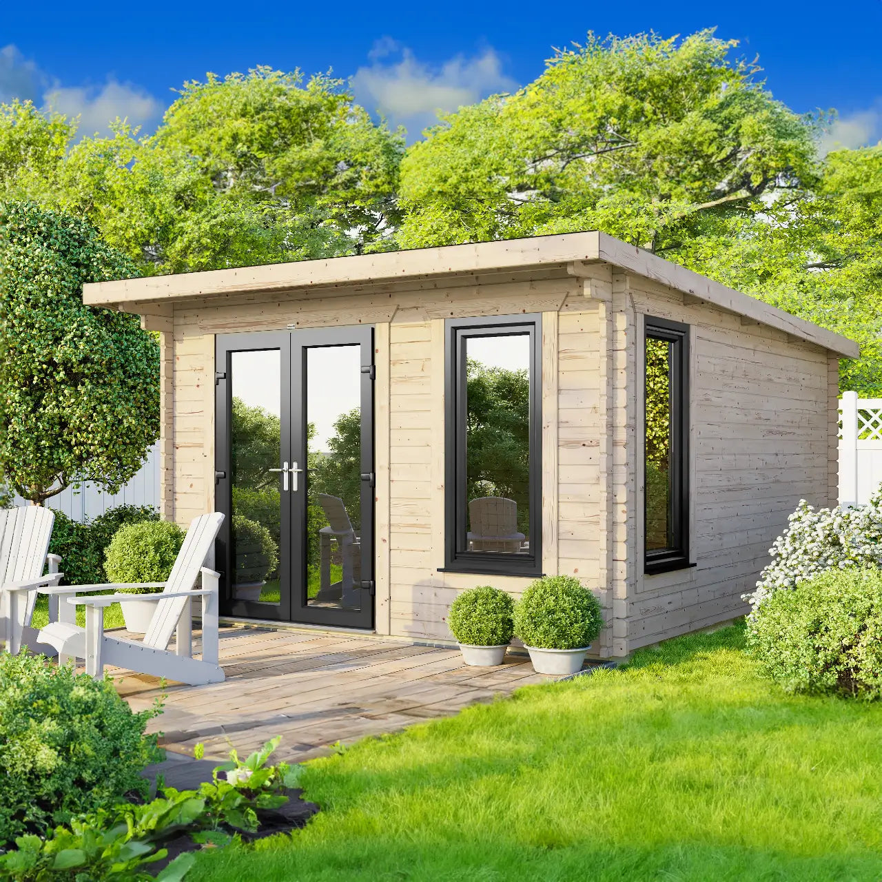 Powersheds Pent Log Cabin - 44mm