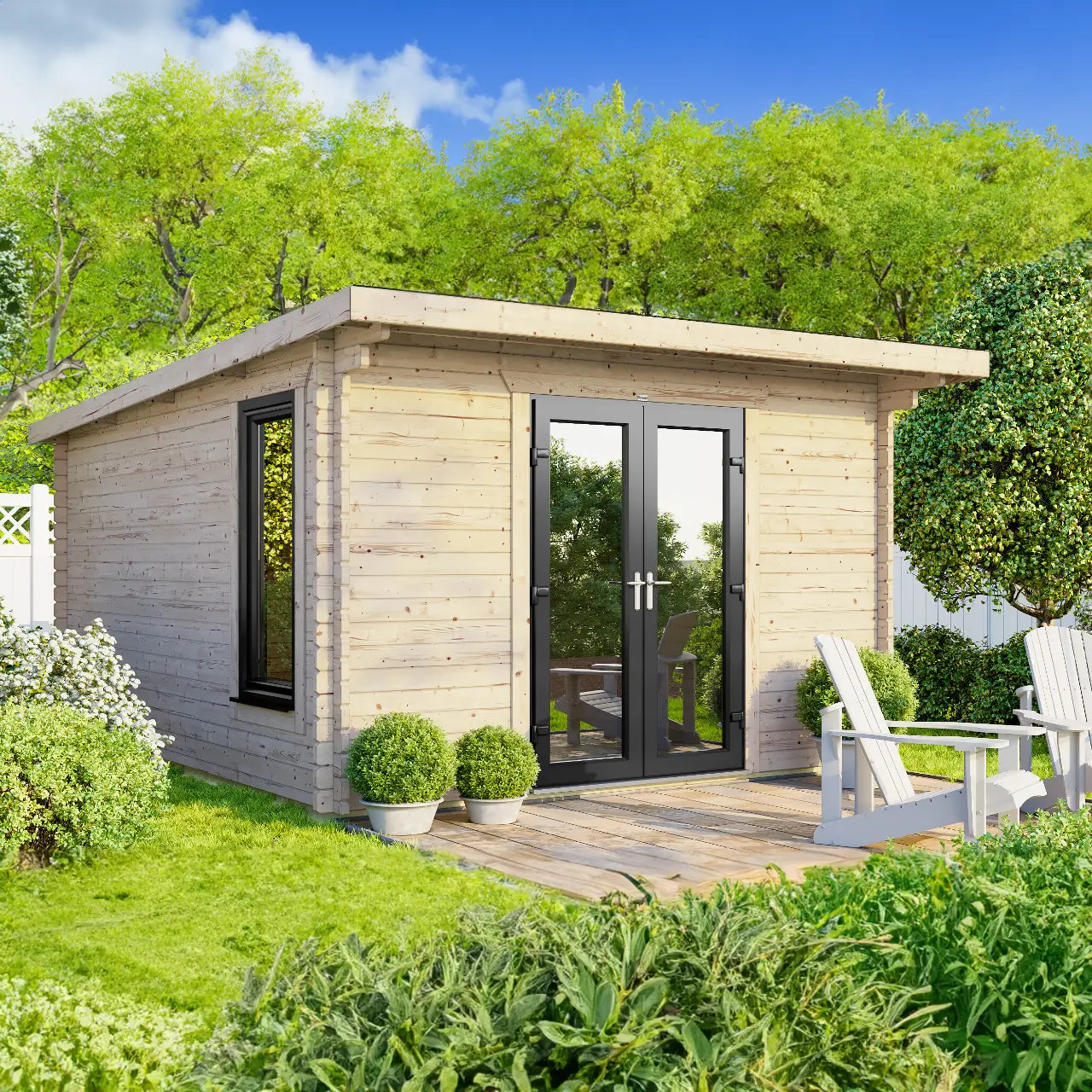 Powersheds Pent Log Cabin - 44mm