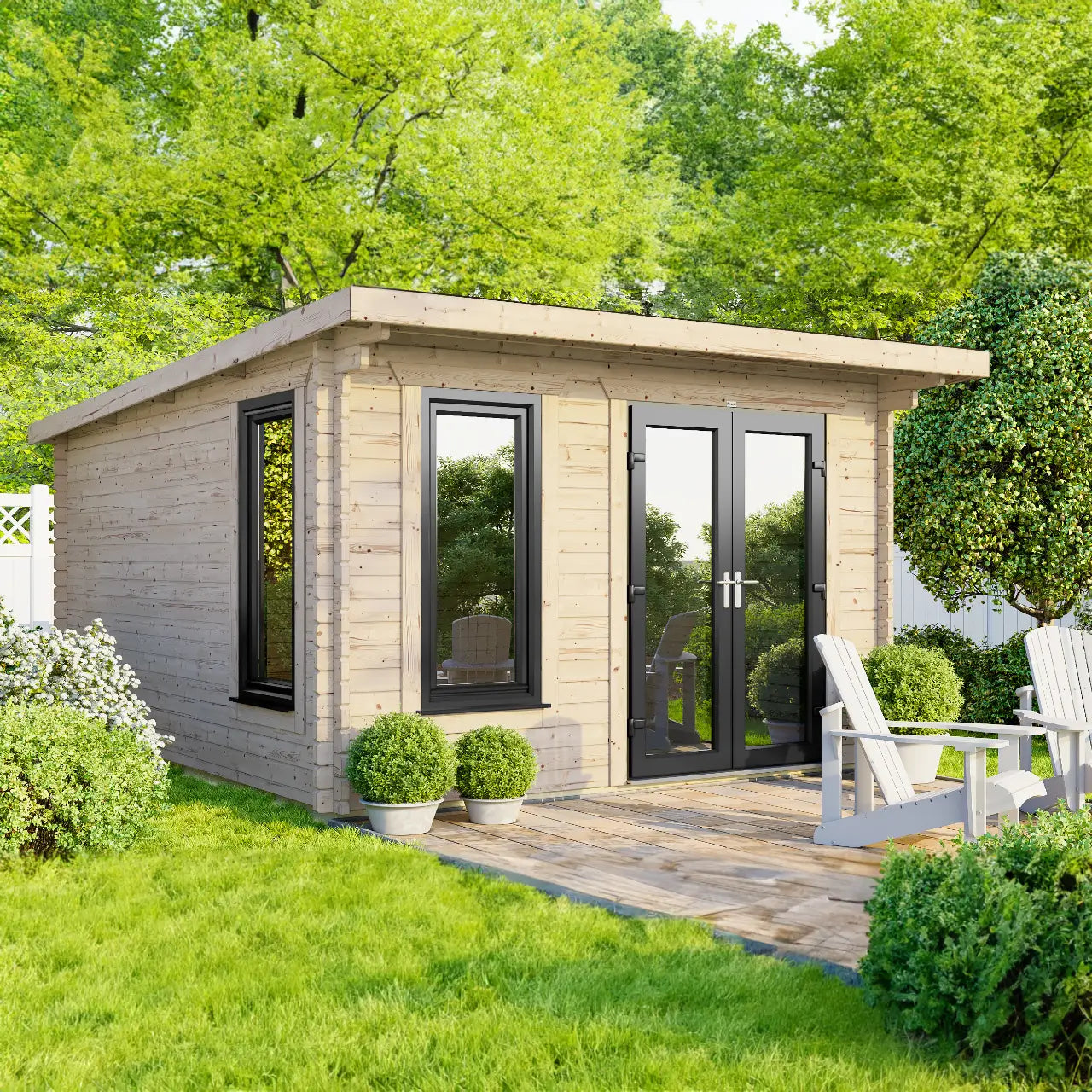 Powersheds Pent Log Cabin - 44mm