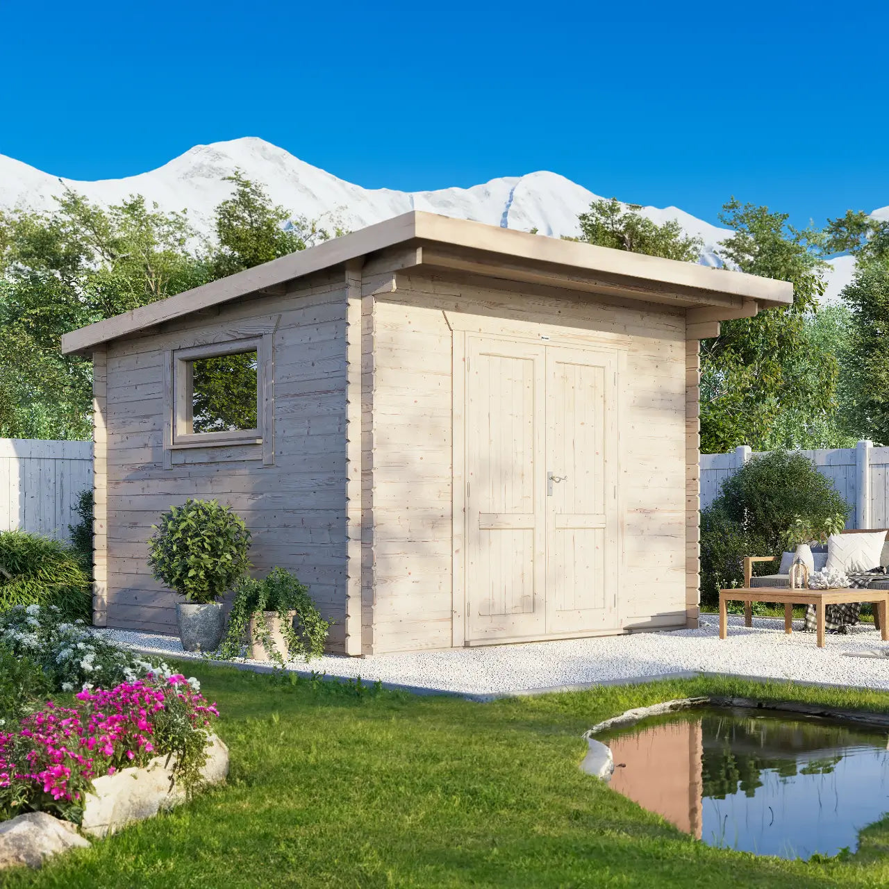 Powersheds Pent Workshop Log Cabin