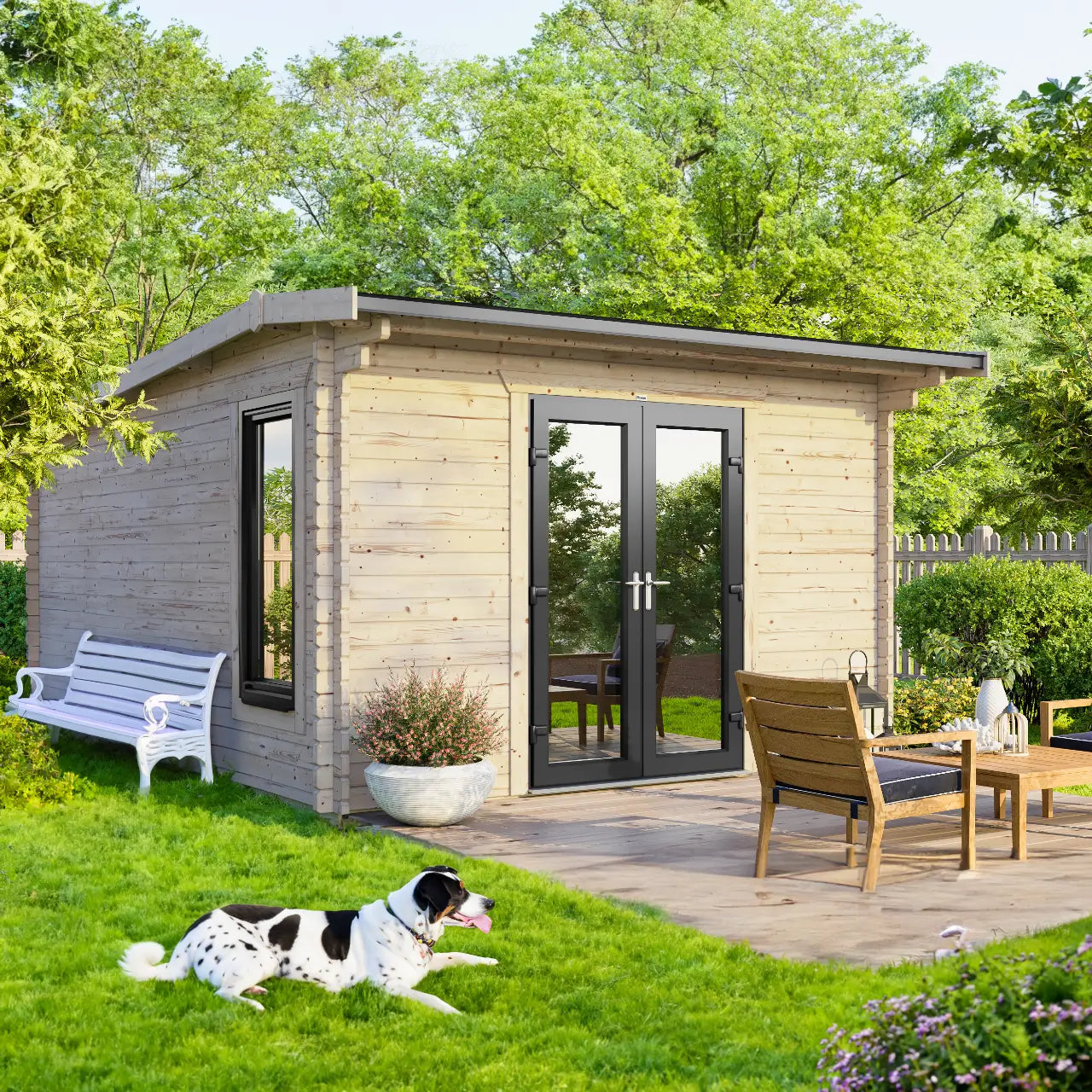 Powersheds Apex Log Cabin - 44mm
