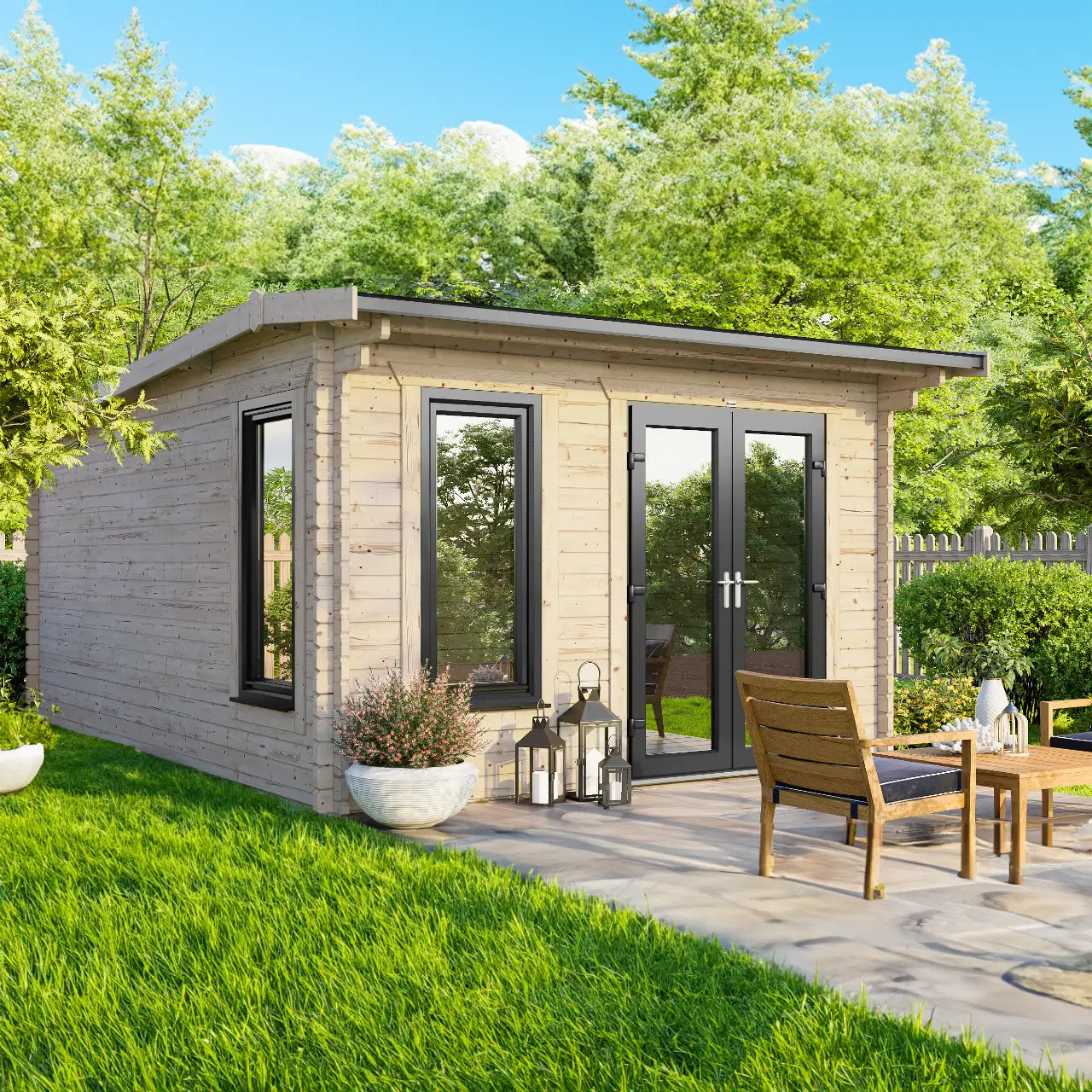 Powersheds Apex Log Cabin - 44mm