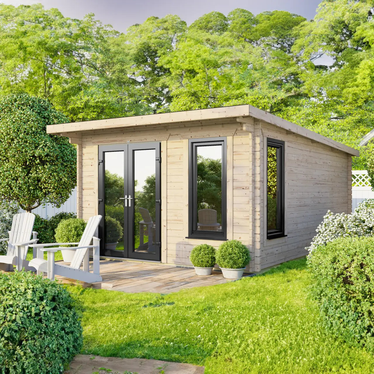 Powersheds Pent Log Cabin - 44mm
