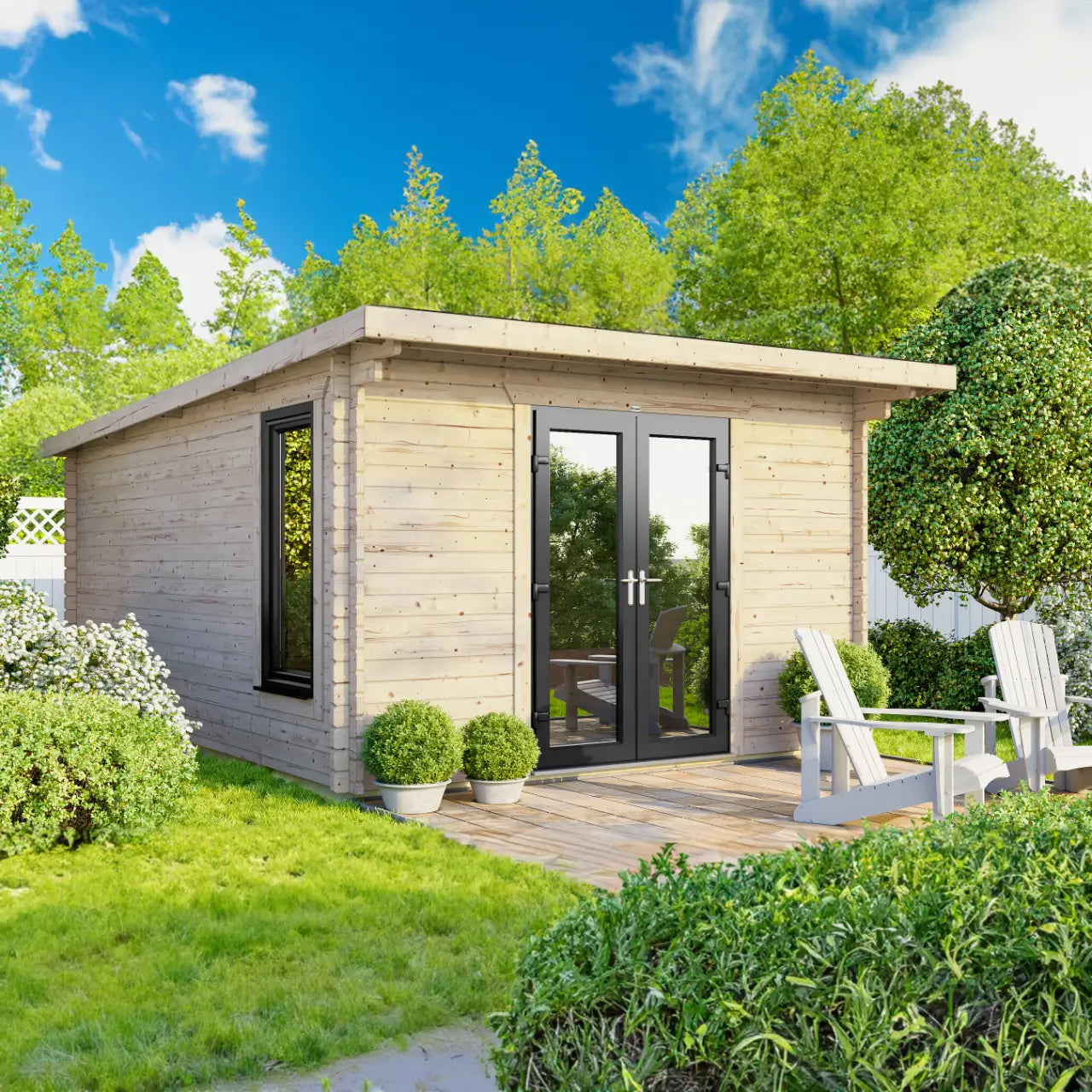 Powersheds Pent Log Cabin - 44mm