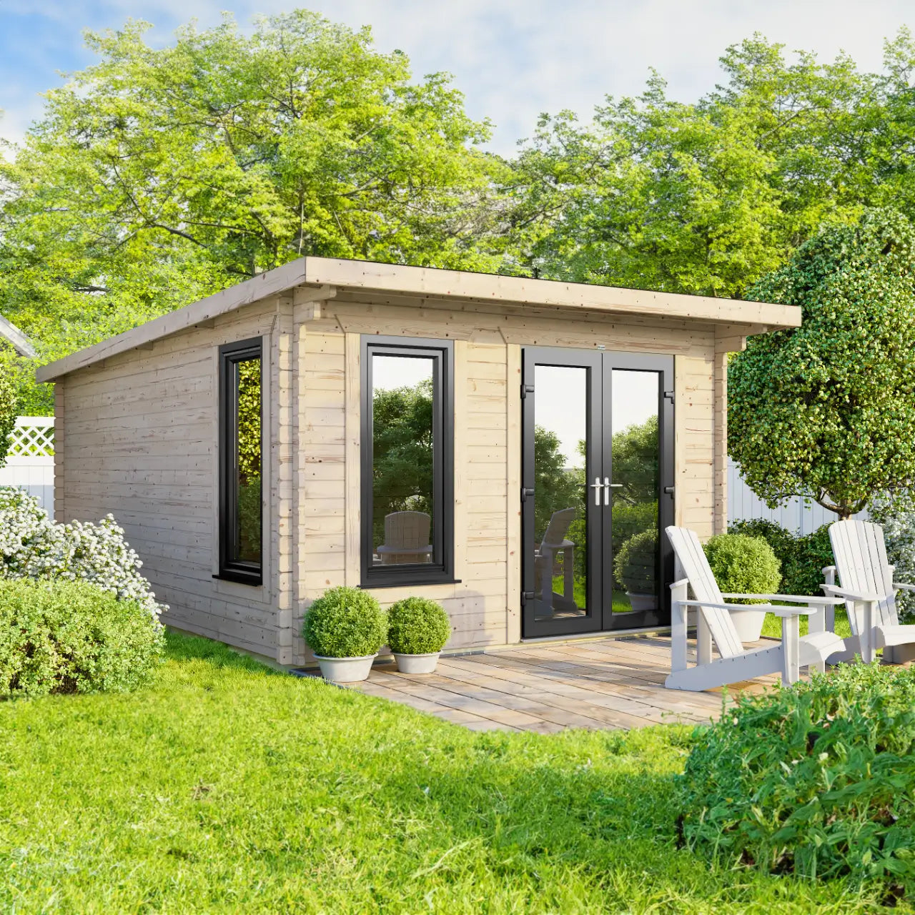 Powersheds Pent Log Cabin - 44mm