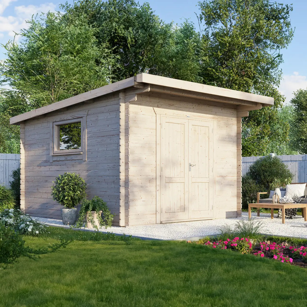 Powersheds Pent Workshop Log Cabin