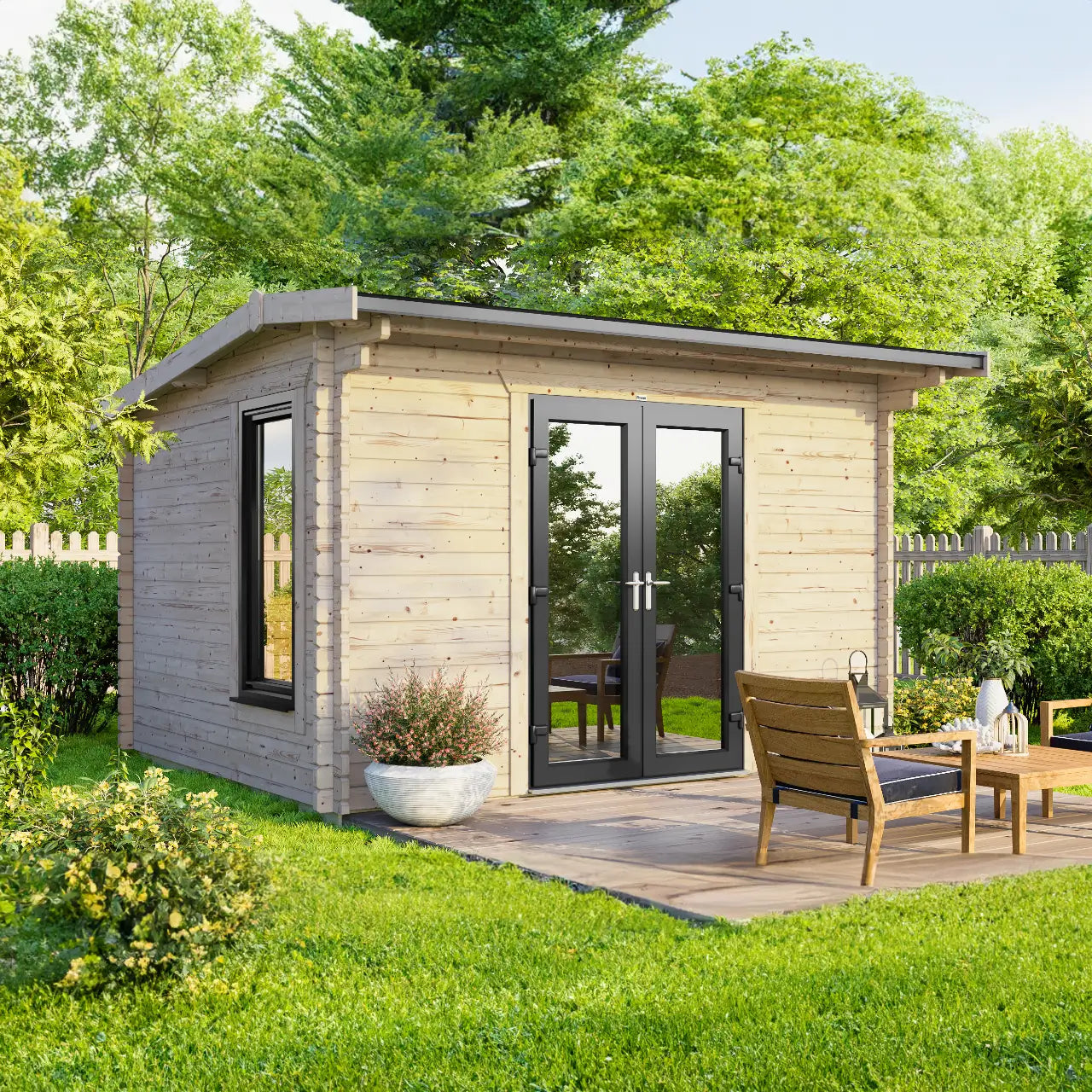 Powersheds Apex Log Cabin - 44mm