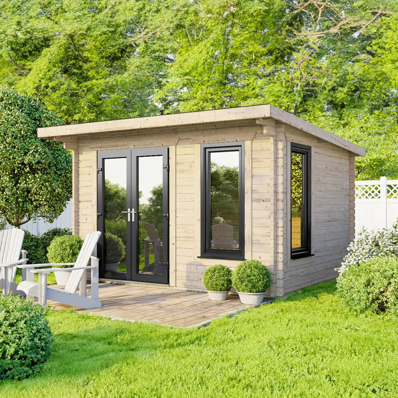 Powersheds Pent Log Cabin - 44mm
