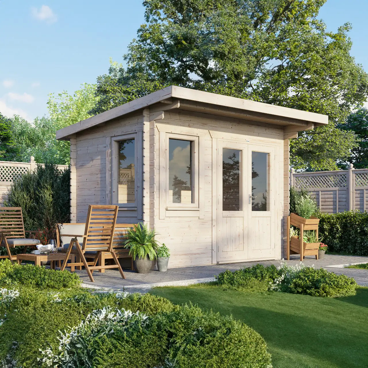 Powersheds Pent Log Cabin - 28mm