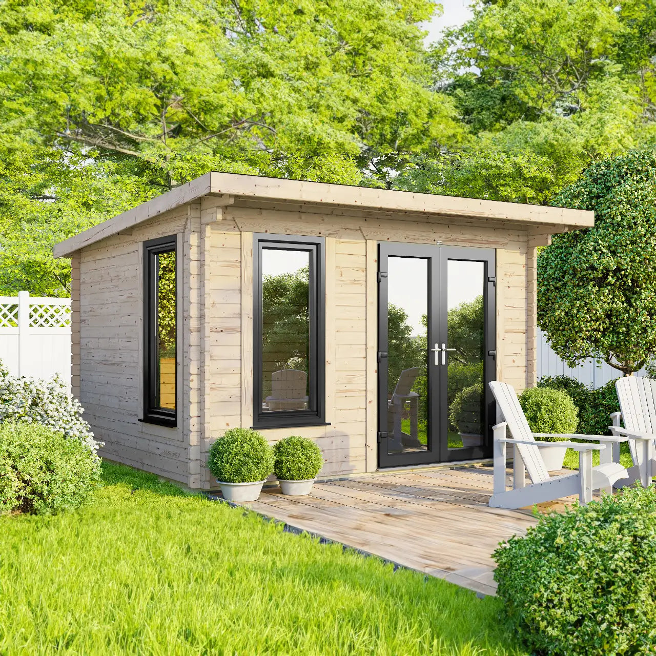 Powersheds Pent Log Cabin - 44mm