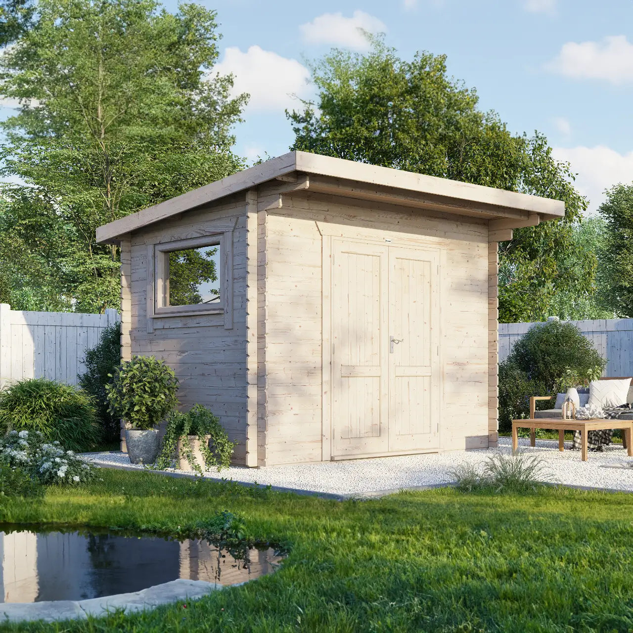 Powersheds Pent Workshop Log Cabin
