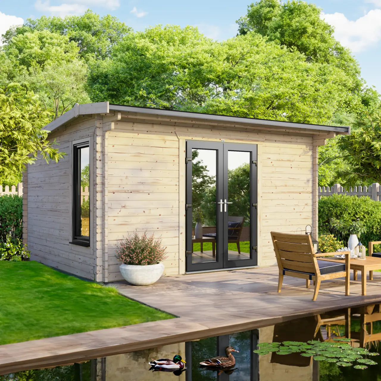 Powersheds Apex Log Cabin - 44mm