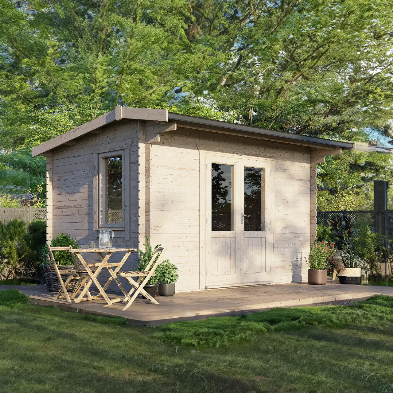 Powersheds Apex Log Cabin - 28mm
