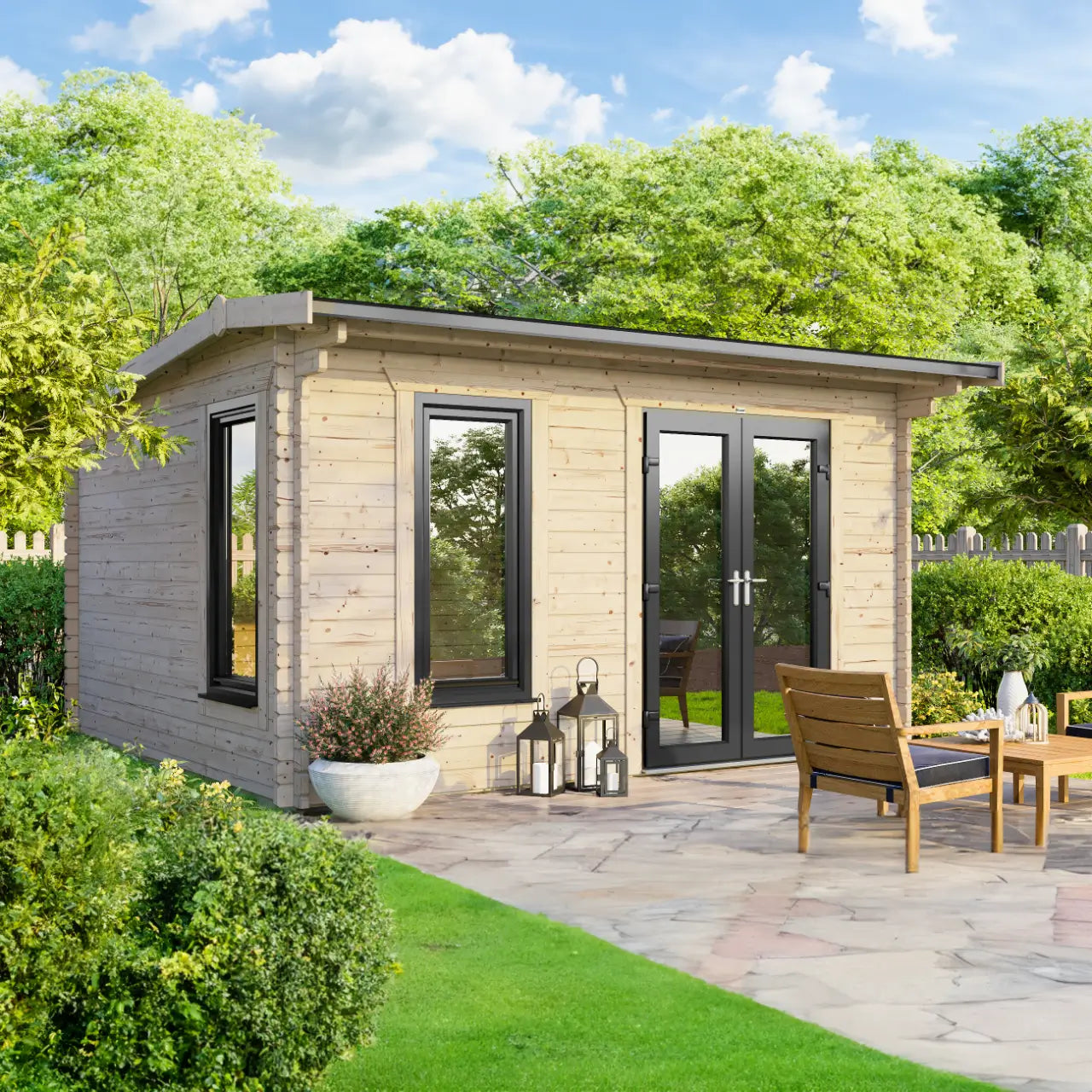 Powersheds Apex Log Cabin - 44mm