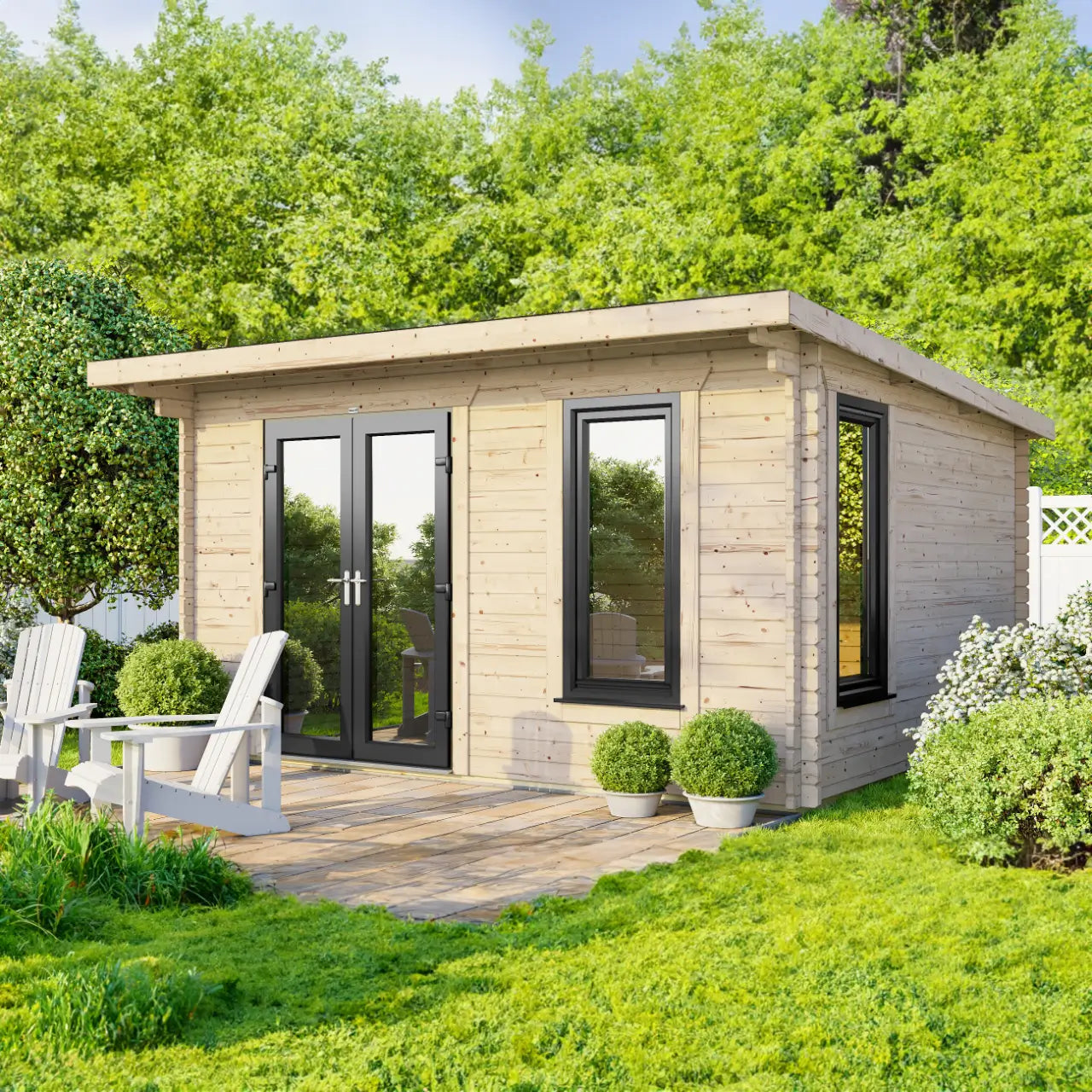 Powersheds Pent Log Cabin - 44mm