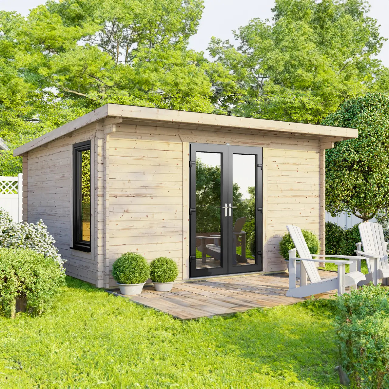 Powersheds Pent Log Cabin - 44mm