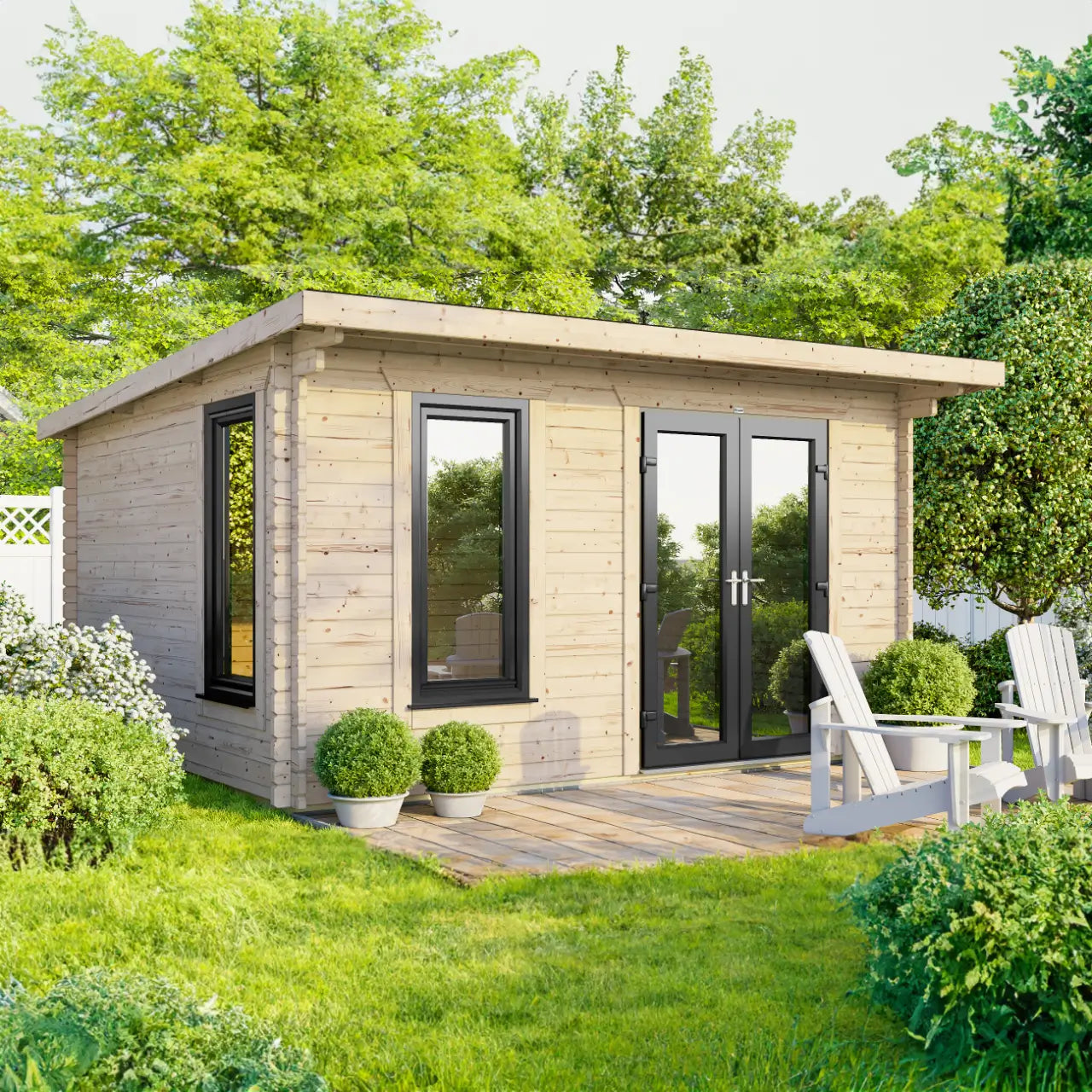 Powersheds Pent Log Cabin - 44mm