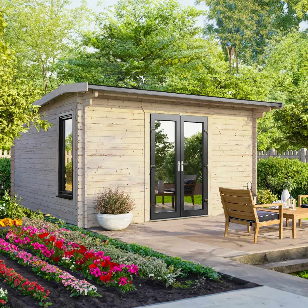 Powersheds Apex Log Cabin - 44mm