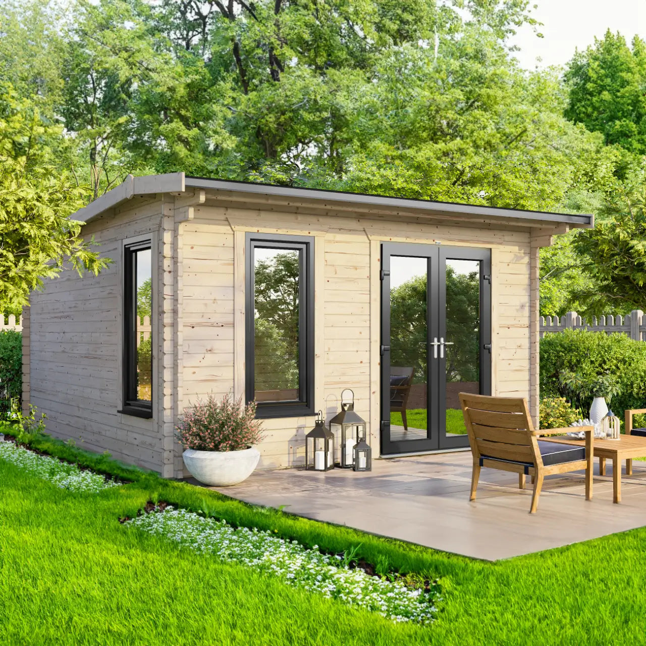 Powersheds Apex Log Cabin - 44mm