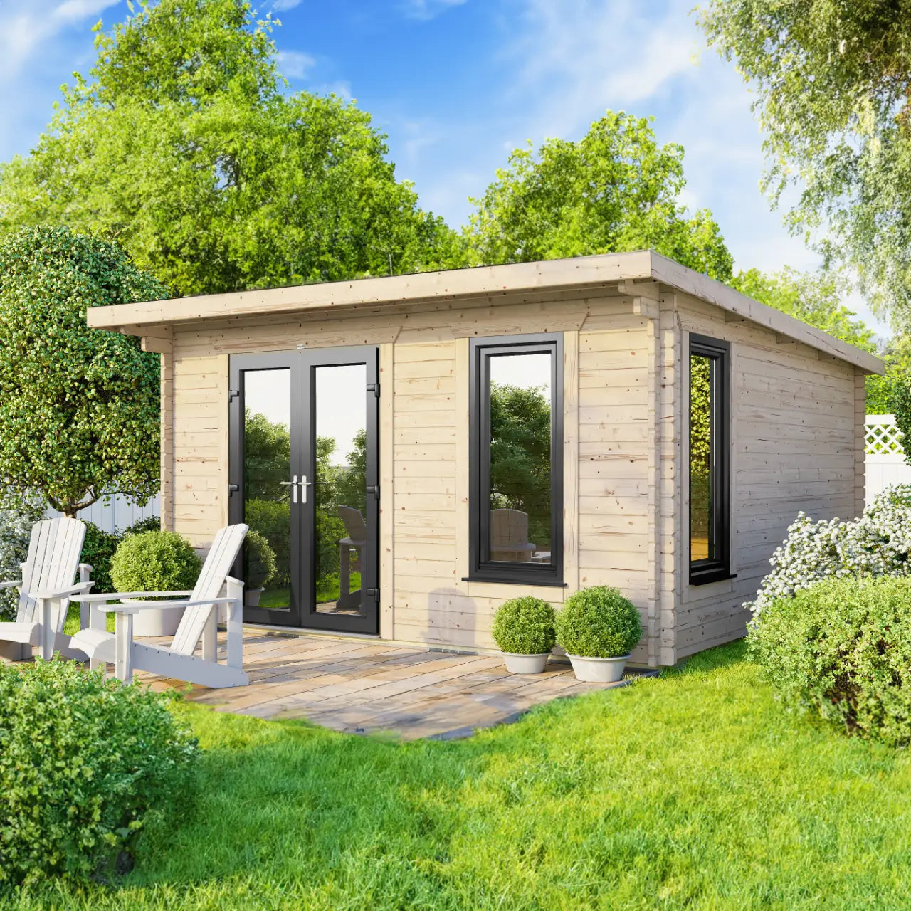 Powersheds Pent Log Cabin - 44mm
