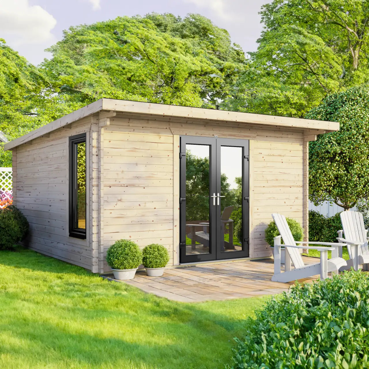 Powersheds Pent Log Cabin - 44mm