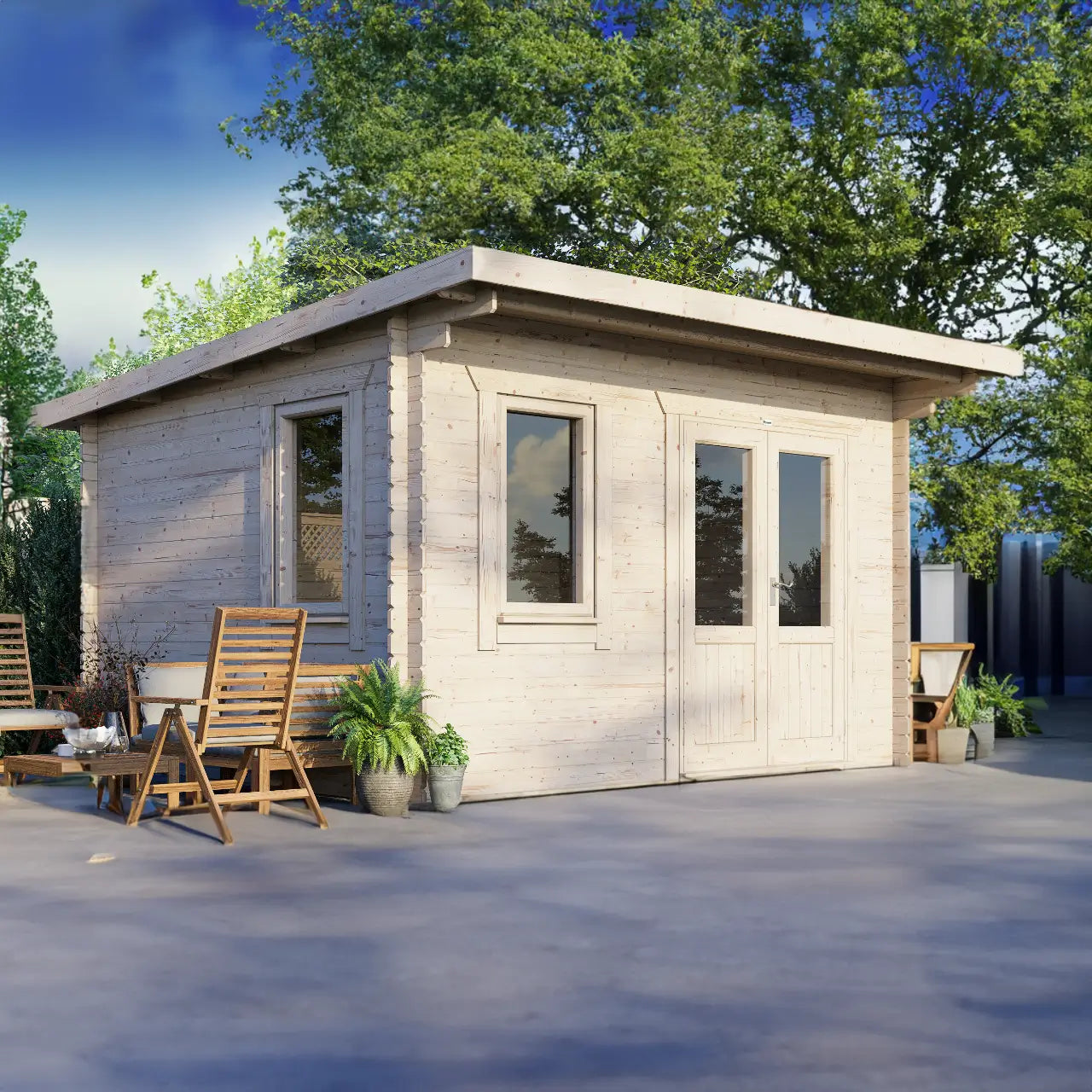 Powersheds Pent Log Cabin - 28mm