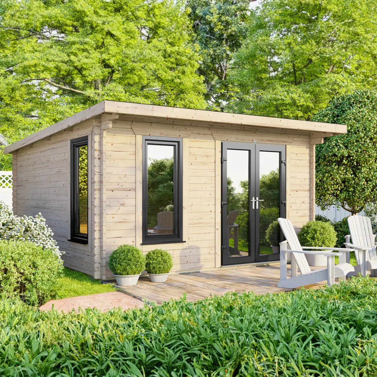 Powersheds Pent Log Cabin - 44mm