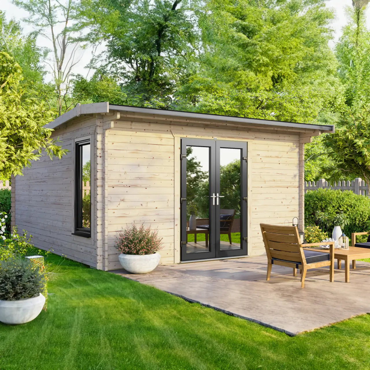 Powersheds Apex Log Cabin - 44mm