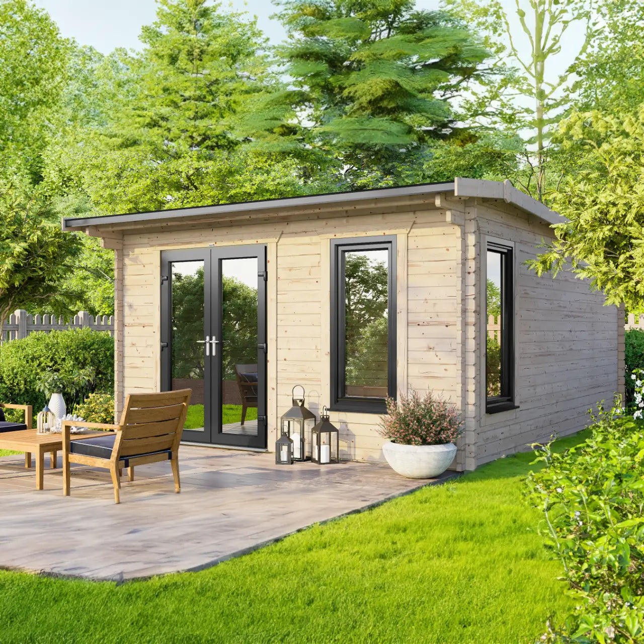 Powersheds Apex Log Cabin - 44mm