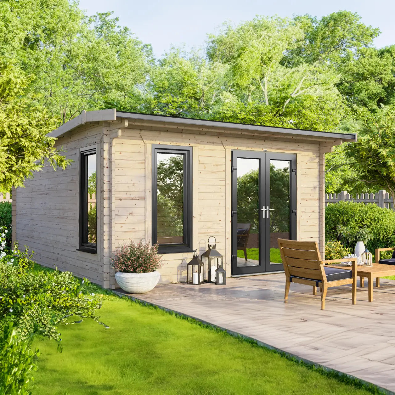 Powersheds Apex Log Cabin - 44mm