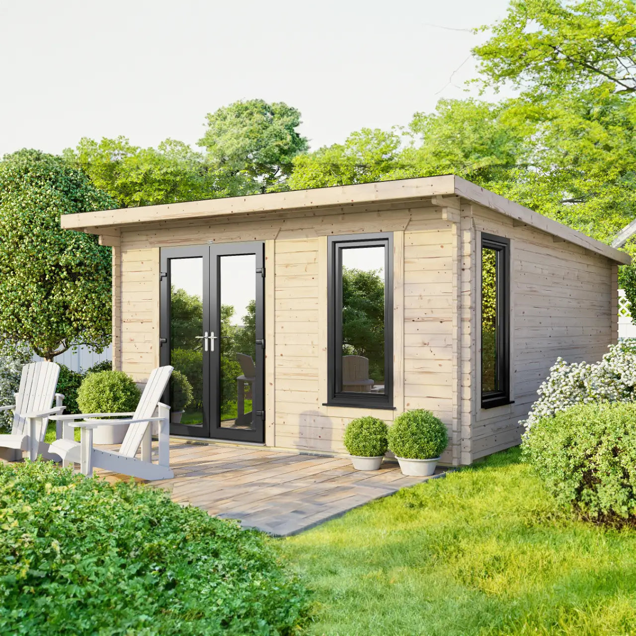 Powersheds Pent Log Cabin - 44mm