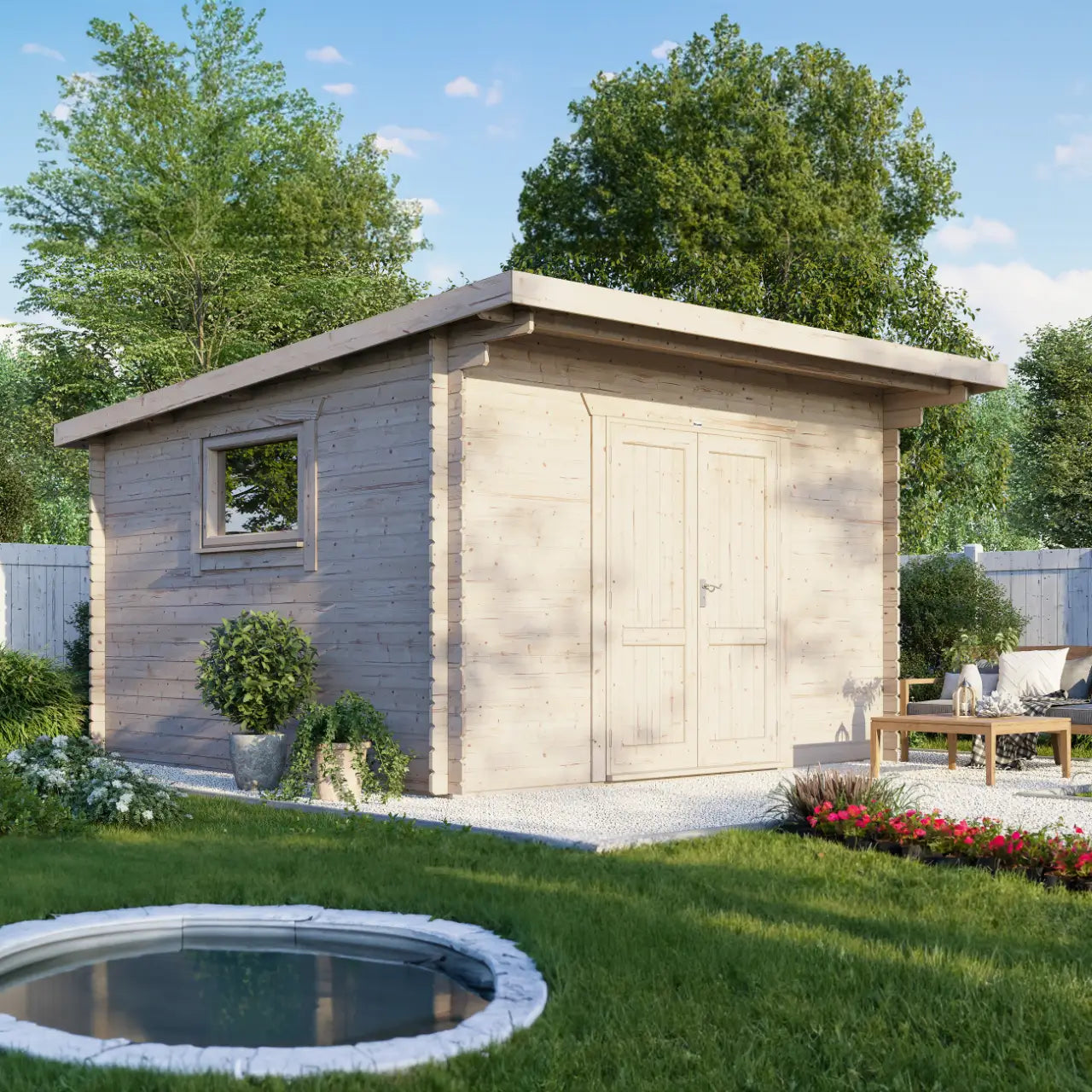 Powersheds Pent Workshop Log Cabin