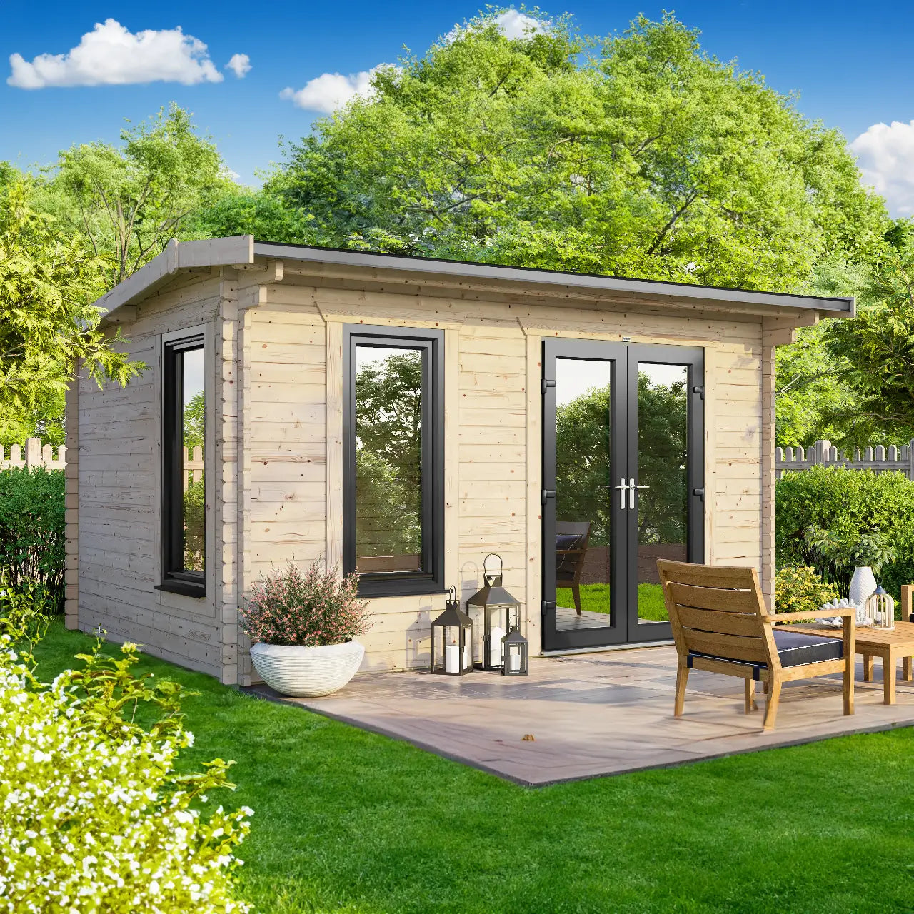 Powersheds Apex Log Cabin - 44mm