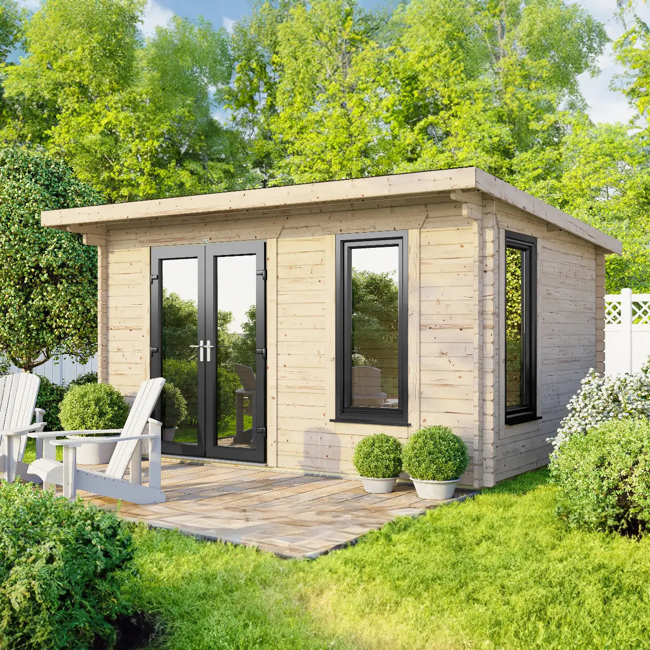 Powersheds Pent Log Cabin - 44mm
