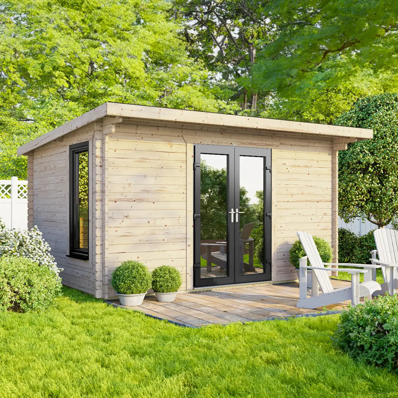 Powersheds Pent Log Cabin - 44mm