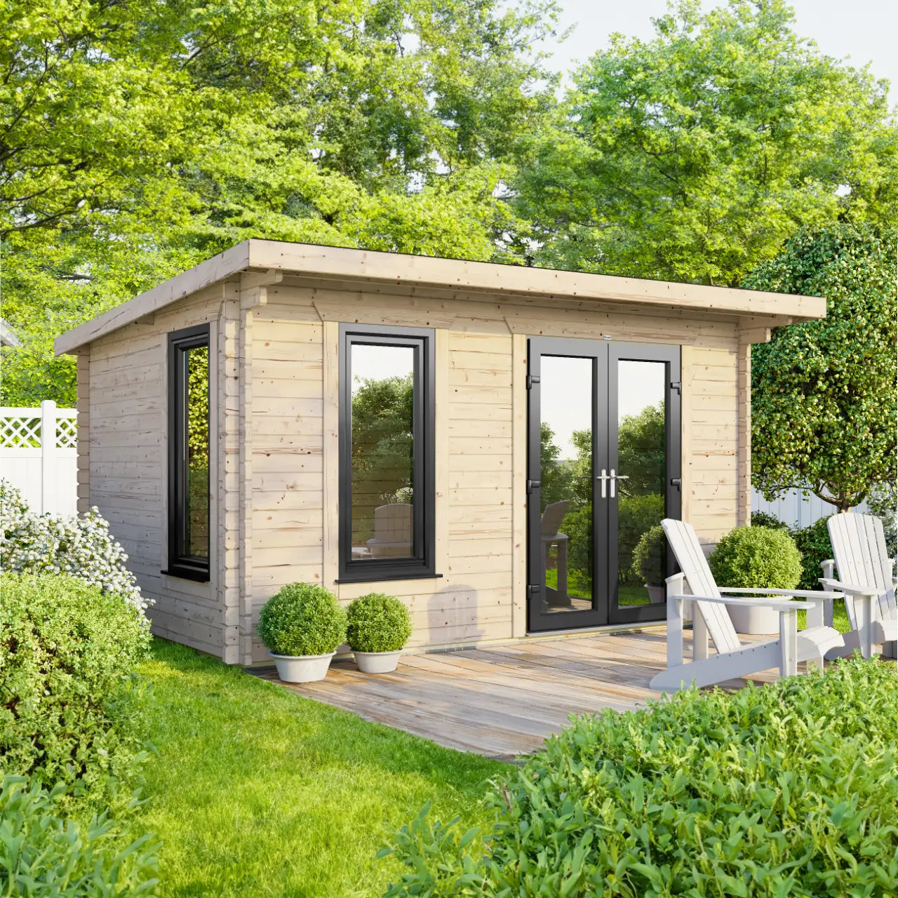 Powersheds Pent Log Cabin - 44mm
