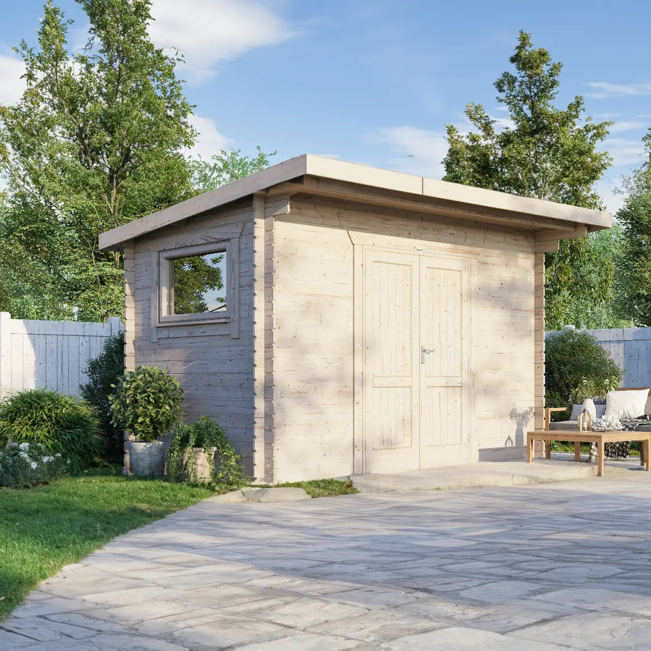 Powersheds Pent Workshop Log Cabin