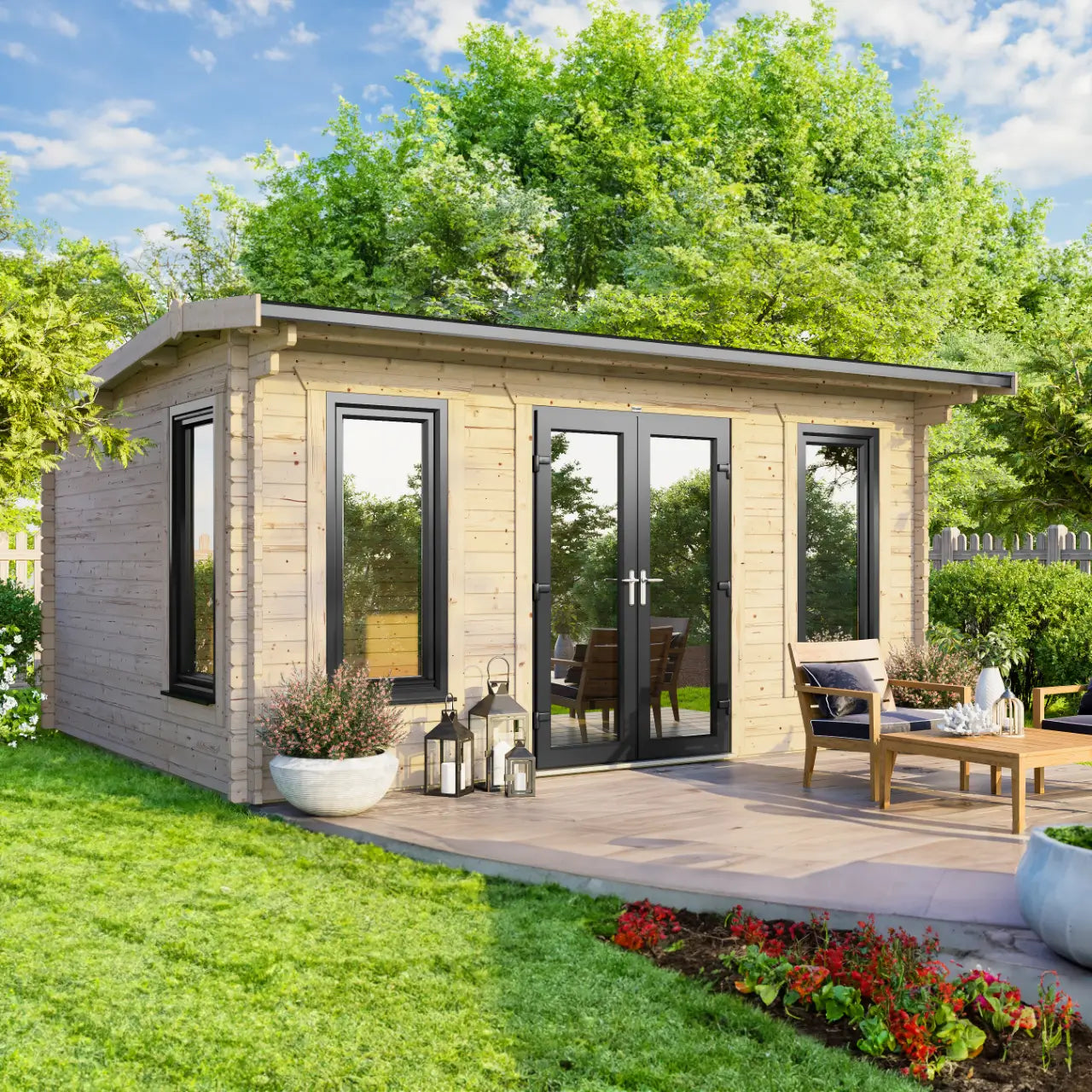 Powersheds Apex Log Cabin - 44mm