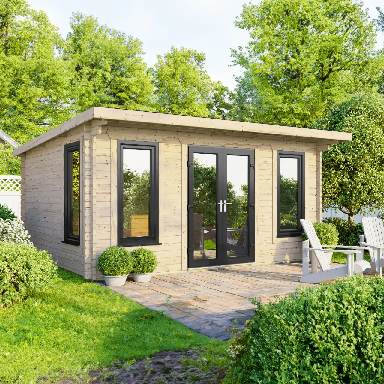 Powersheds Pent Log Cabin - 44mm