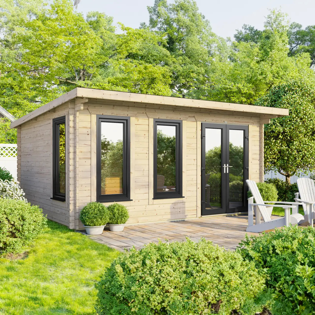 Powersheds Pent Log Cabin - 44mm
