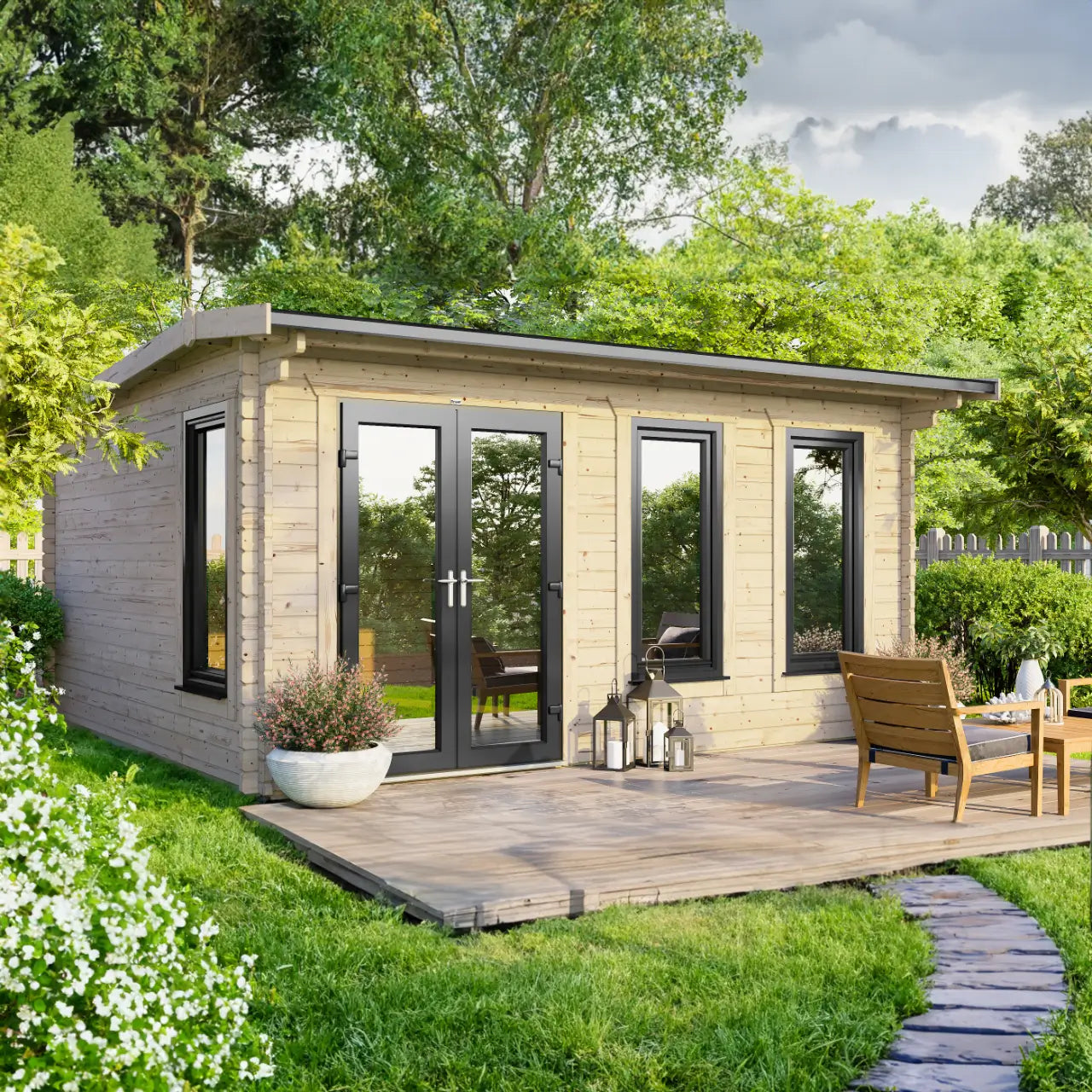 Powersheds Apex Log Cabin - 44mm