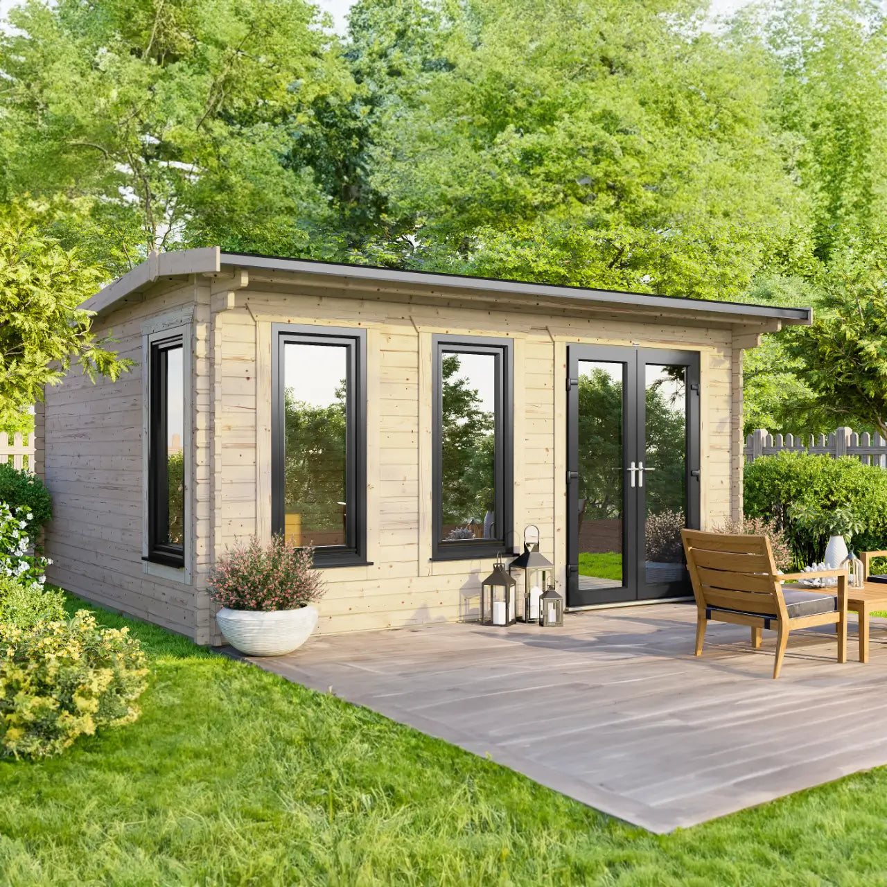 Powersheds Apex Log Cabin - 44mm