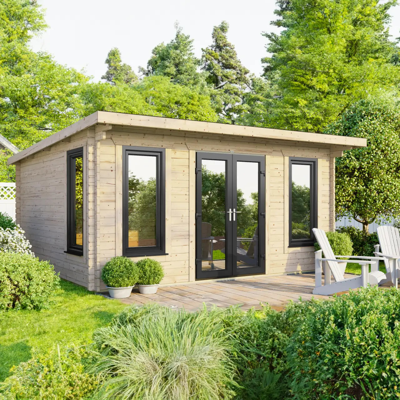 Powersheds Pent Log Cabin - 44mm
