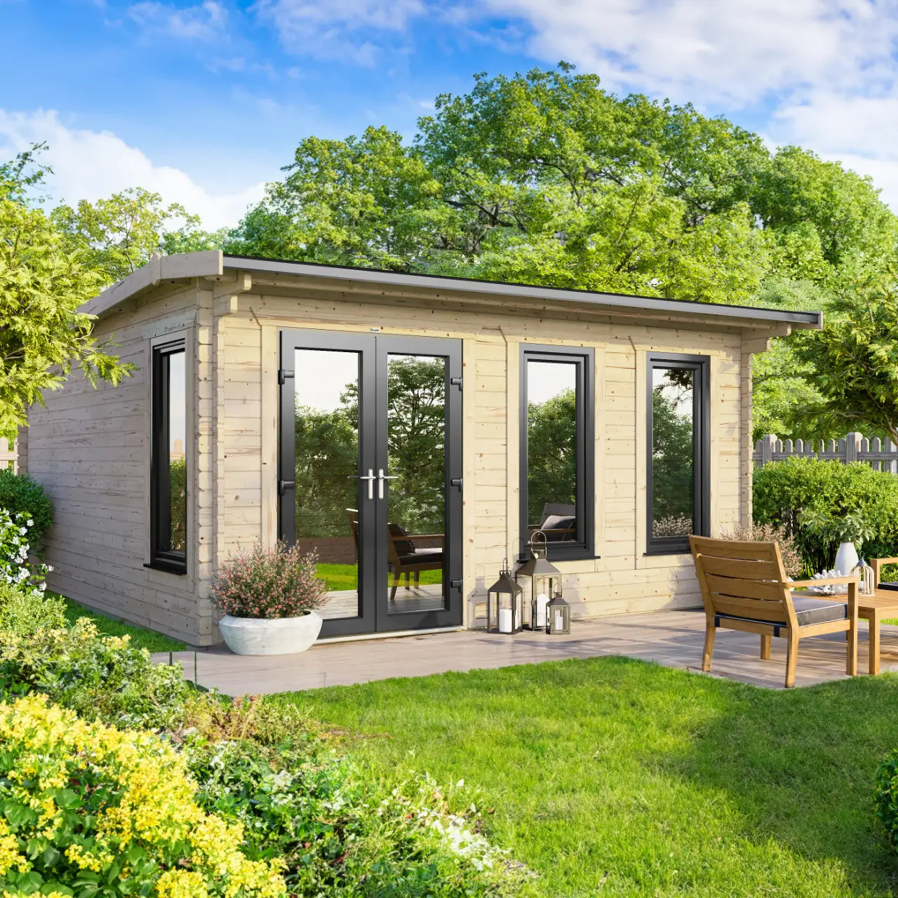 Powersheds Apex Log Cabin - 44mm