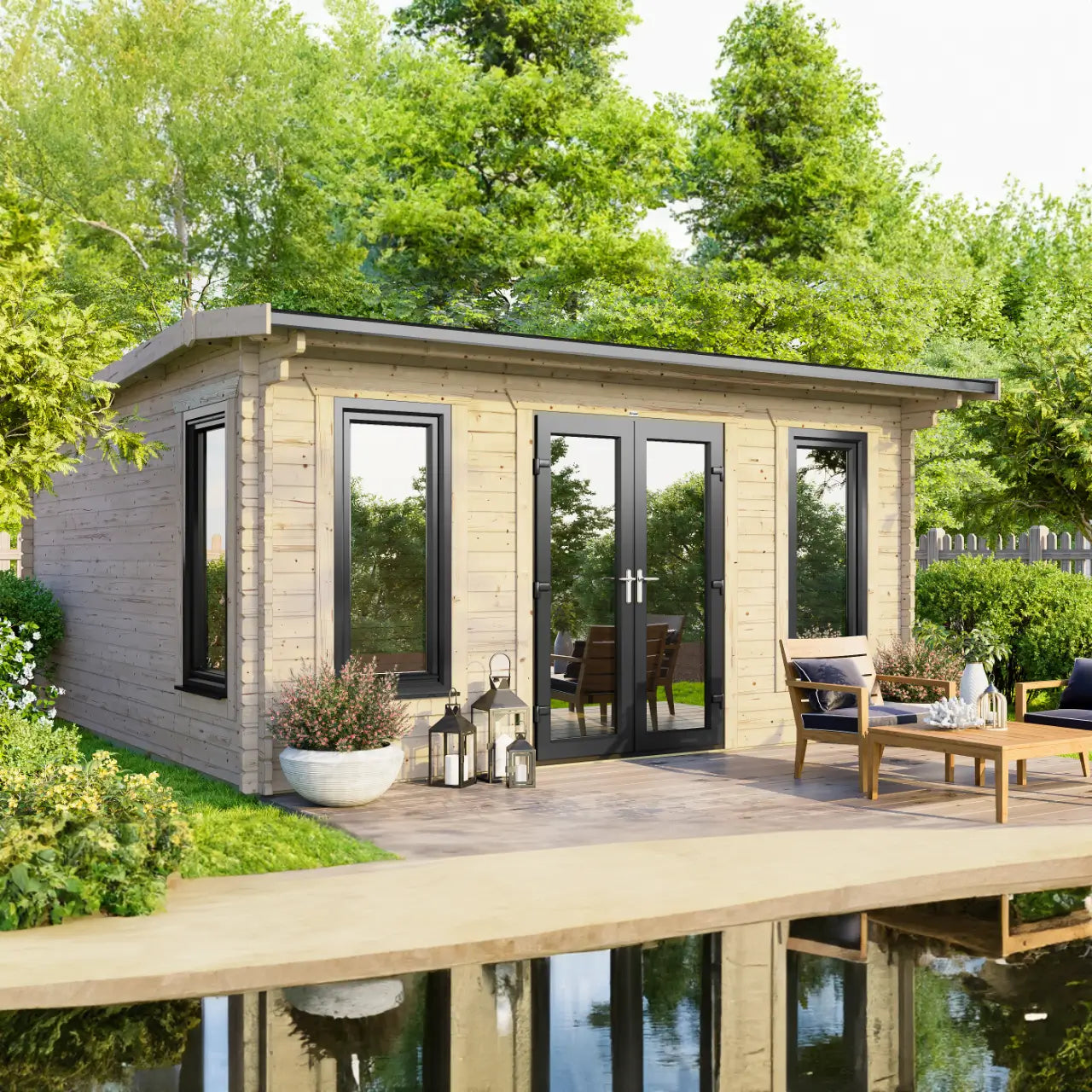 Powersheds Apex Log Cabin - 44mm